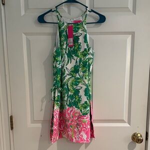 Lilly Pulitzer Green and Pink Floral Dress
